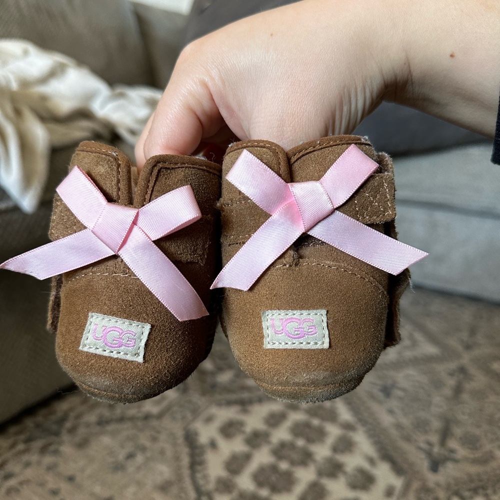 UGG Baby Booties with Pink Bows
